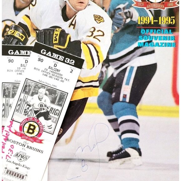 1994-95 SIGNED Cam Neely Boston Bruins Souvenir Magazine NHL w/ 2 Tickets DWR4 - Picture 1 of 4